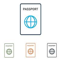 logotipo do conjunto de passaporte vetor