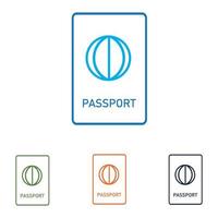 logotipo do conjunto de passaporte vetor