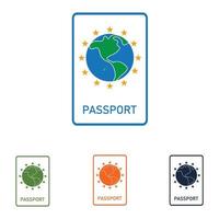 logotipo do conjunto de passaporte vetor