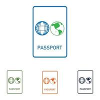 logotipo do conjunto de passaporte vetor