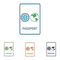 logotipo do conjunto de passaporte vetor