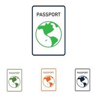 logotipo do conjunto de passaporte vetor