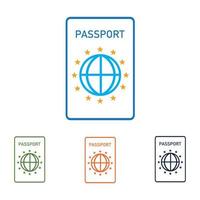 logotipo do conjunto de passaporte vetor