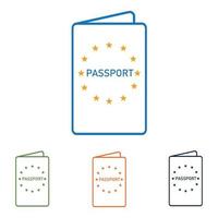 logotipo do conjunto de passaporte vetor