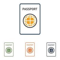 logotipo do conjunto de passaporte vetor