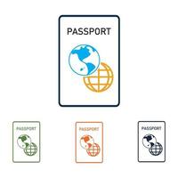 logotipo do conjunto de passaporte vetor