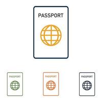 logotipo do conjunto de passaporte vetor