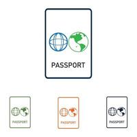 logotipo do conjunto de passaporte vetor