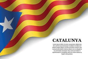 acenando a bandeira do independente catalão - estelada vetor