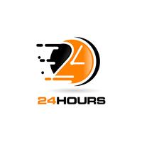 24 horas de logotipo vetor