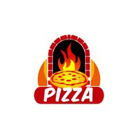 logotipo quente de pizza vetor