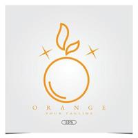 contorno fresco design de logotipo laranja logotipo modelo elegante premium vetor eps 10