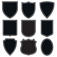 conjunto de escudos vector brasão conjunto de sinais. ilustração vetorial