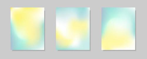 coleção de fundos abstratos de capa de vetor gradiente azul, branco, amarelo. para fundos de brochura de negócios, cartões, papéis de parede, cartazes e designs gráficos. modelo de ilustração
