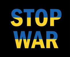 parar a guerra na ucrânia emblema símbolo abstrato ilustração vetorial com fundo preto vetor