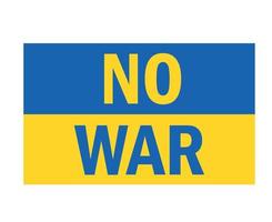 nenhuma guerra com a ucrânia bandeira ícone emblema abstrato símbolo ilustração vetorial vetor