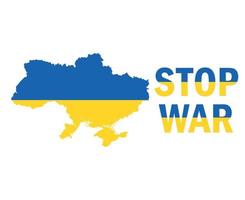 pare a guerra na ucrânia e mapeie o emblema da bandeira símbolo abstrato ilustração vetorial vetor