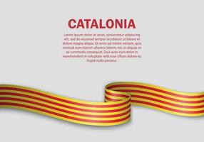 acenando a bandeira da Catalunha em fundo branco vetor