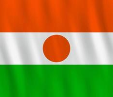 bandeira do niger com efeito de ondulação, proporção oficial. vetor