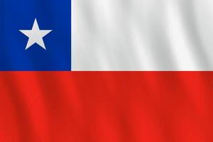 bandeira do chile com efeito ondulado, proporção oficial. vetor