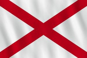 alabama bandeira do estado dos eua com efeito de ondulação, proporção oficial. vetor