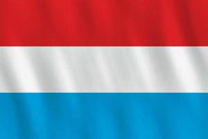 bandeira do luxemburgo com efeito ondulado, proporção oficial. vetor