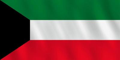 bandeira do kuwait com efeito de ondulação, proporção oficial. vetor