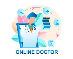 Consultoria on-line de médico vetor