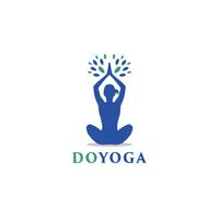 Logotipo de ioga feminina vetor
