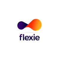 Logotipo flexível roxo e laranja vetor