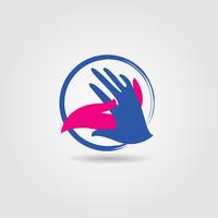 Logotipo social da agitação da mão vetor