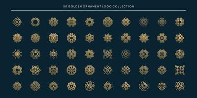 50 vetores premium de coleção de logotipo de ornamento dourado