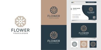 logotipo de flor moderna e design de cartão de visita. beleza, moda, salão, cartão de visita, ícone, vetor premium