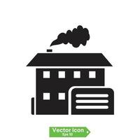 ícones de fábrica industrial - conjunto de vetores. ilustração de construção de plantas. elementos de design. vetor