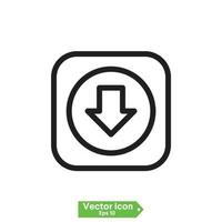 botão de download. ícone de vetor. vetor