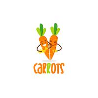 Logotipo de casal de cenoura vetor