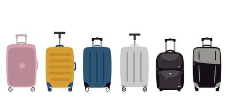 coleção de malas de viagem com alça vetor