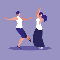 mulheres dançando personagem de avatar vetor