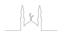 design vetorial de mesquita com tema islâmico vetor