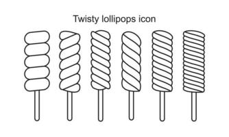 pirulitos sinuosos ícone símbolo ilustração vetorial plana para design gráfico e web. vetor