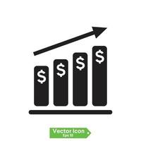 crescimento do negócio iniciar gráfico de investimento. conjunto de ícones de vetor plana.