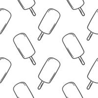 sorvete sem costura padrão desenhado à mão vetor