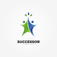 Logotipo de pessoas de sucesso de negócios vetor