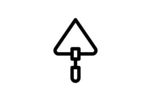 ícone de pá de triângulo estilo de linha de agricultura grátis vetor