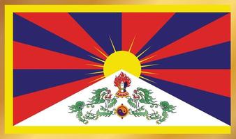 bandeira do Tibete, ilustração vetorial vetor