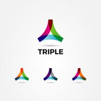 Conjunto de logotipo colorido triângulo vetor