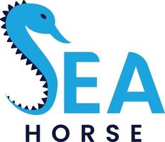 design de logotipo de cavalo marinho vetor