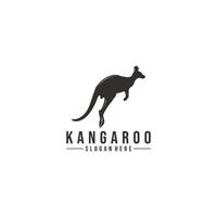 logotipo de ilustração de canguru pulando em um fundo branco vetor