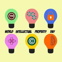 Dia Mundial da Propriedade Intelectual. ilustração vetorial. adequado para cartão de gretting. vetor
