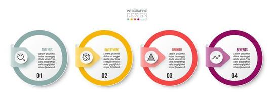 conceito de negócio de modelo infográfico com passo. vetor